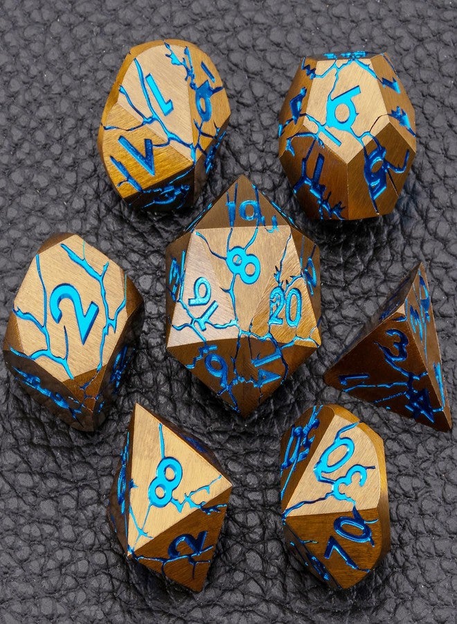 weyano Metal Dice Set for DND, RPG, D&D, Dungeons and Dragons with Cracks and Sharp Edges for Ages 15 and Up - Image 4
